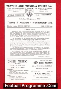 Tooting Mitcham United v Walthamstow Avenue 1966