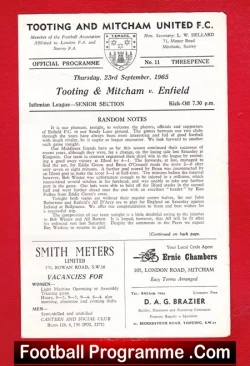 Tooting Mitcham v Enfield 1965