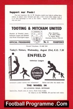 Tooting Mitcham v Enfield 1967
