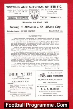 Tooting Mitcham v St Albans City 1966