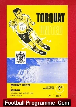 Torquay United v Barrow 1968