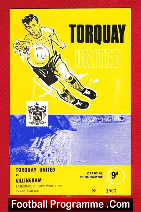 Torquay United v Gillingham 1968