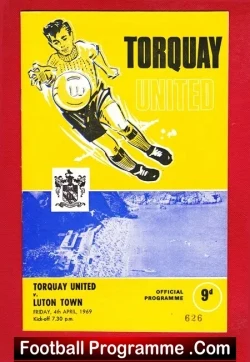Torquay United v Luton Town 1969