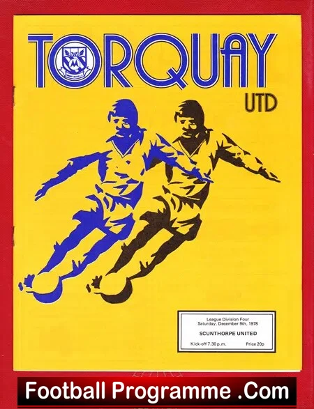 Torquay United v Scunthorpe United 1978