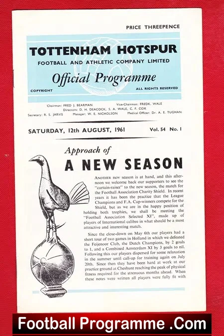 Tottenham Hotspur v FA Select XI 1961 – Charity Shield Match Bobby Charlton