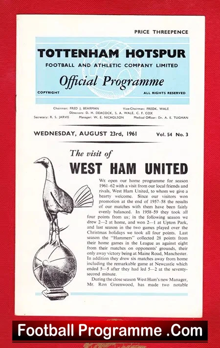 Tottenham Hotspur v West Ham United 1961