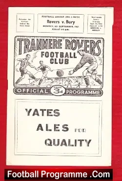 Tranmere Rovers v Bury 1957