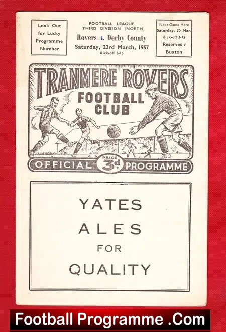 Tranmere Rovers v Derby County 1957 – to clear