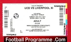UCD v Liverpool 2015 – Football Ticket Belfield Dublin