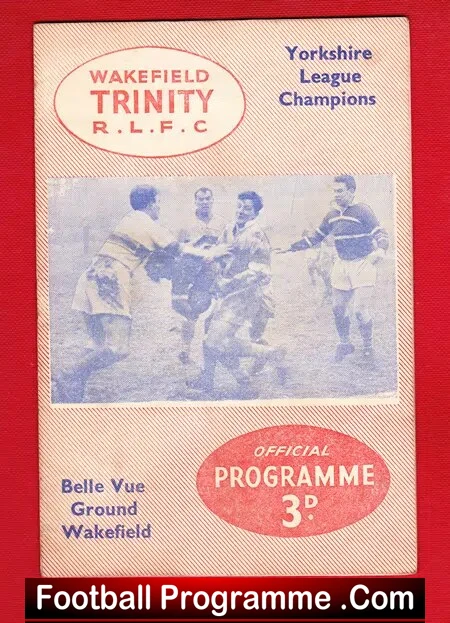 Wakefield Trinity Rugby v St Helens 1959