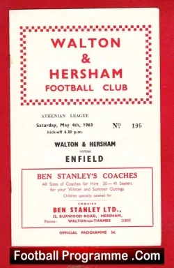 Walton Hersham v Enfield 1963 – Athenian League