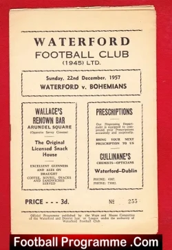 Waterford v Bohemian 1957 – Irish Ireland