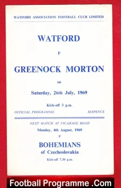 Watford v Morton 1969 - Friendly Match
