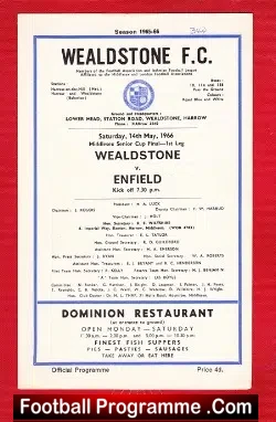Wealdstone v Enfield 1966 – Middlesex Senior Cup Final