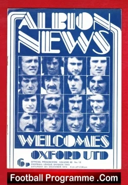 West Bromwich Albion v Oxford United 1973