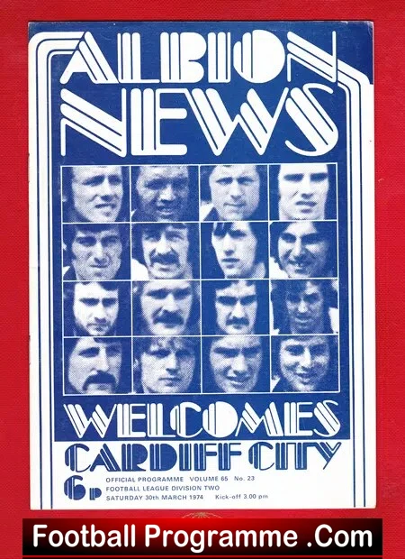 West Bromwich Albion v Cardiff City 1974