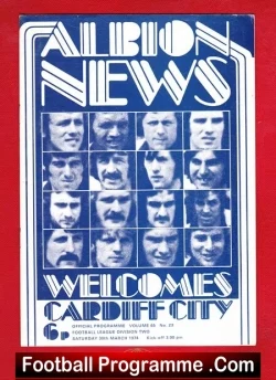 West Bromwich Albion v Cardiff City 1974