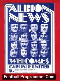West Bromwich Albion v Carlisle United 1973