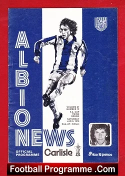West Bromwich Albion v Carlisle United 1976 - FA Cup - football programme