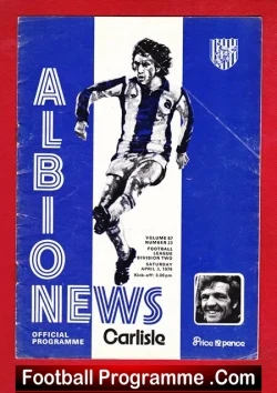 West Bromwich Albion v Carlisle United 1976 - football programme