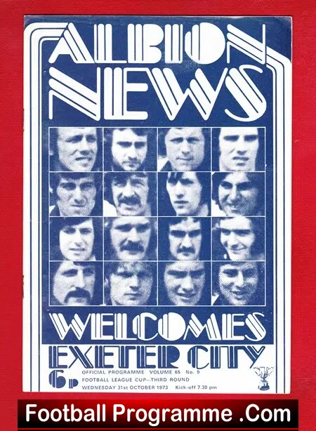 West Bromwich Albion v Exeter City 1973 – League Cup