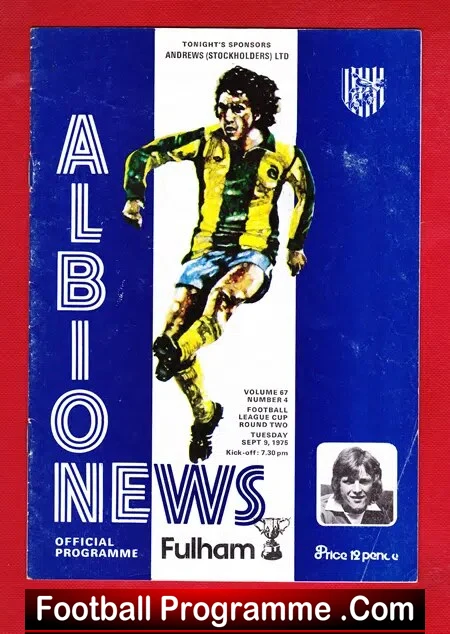 West Bromwich Albion v Fulham 1975 – League Cup