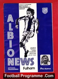 West Bromwich Albion v Fulham 1976 - football programme