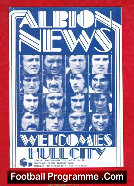 West Bromwich Albion v Hull City 1974