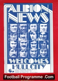 West Bromwich Albion v Hull City 1974