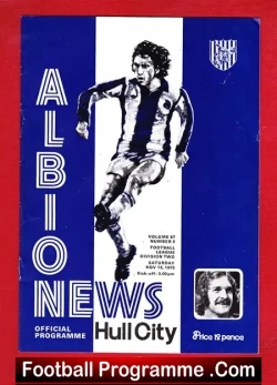 West Bromwich Albion v Hull City 1975 - football programme