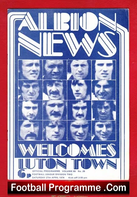 West Bromwich Albion v Luton Town 1974