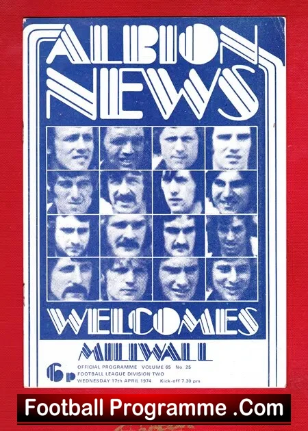 West Bromwich Albion v Millwall 1974