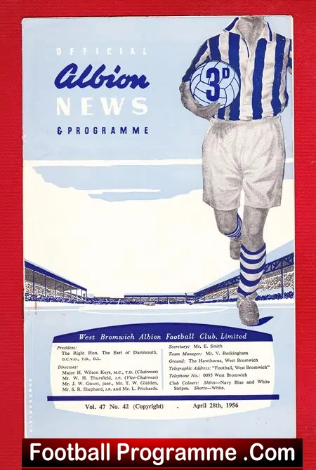 West Bromwich Albion v Newcastle United 1956 – Reserves Match