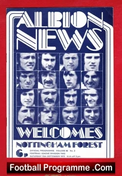 West Bromwich Albion v Nottingham Forest 1973
