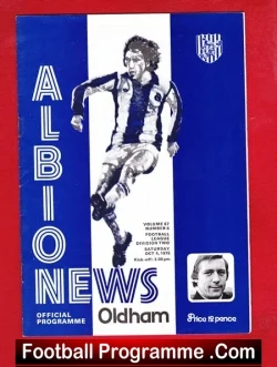 West Bromwich Albion v Oldham Athletic 1975 - football programme