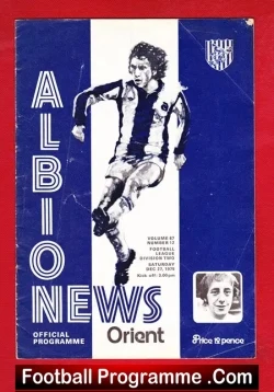 West Bromwich Albion v Orient 1975 - football programme