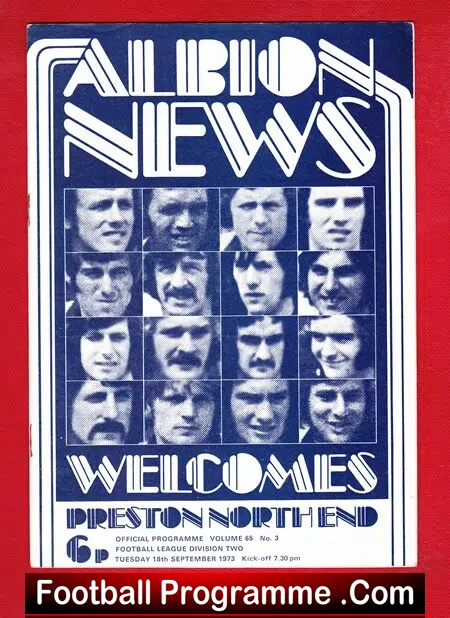 West Bromwich Albion v Preston 1973