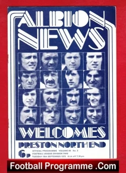 West Bromwich Albion v Preston 1973