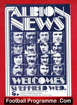 West Bromwich Albion v Sheffield Wednesday 1973