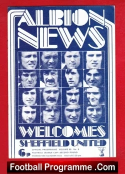 West Bromwich Albion v Sheffield United 1973 – League Cup