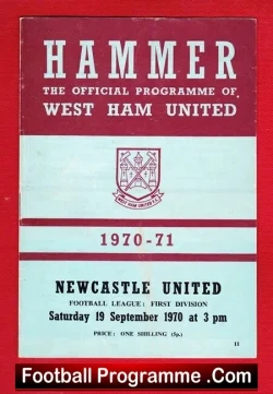 West Ham United v Newcastle United 1970