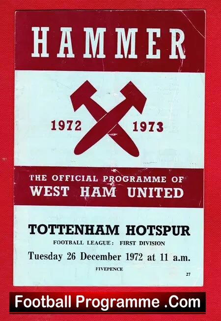 West Ham United v Tottenham 1972