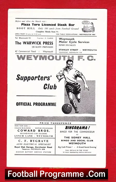 Weymouth v Barnstaple Town 1966