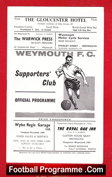 Weymouth v Wisbech Town 1962
