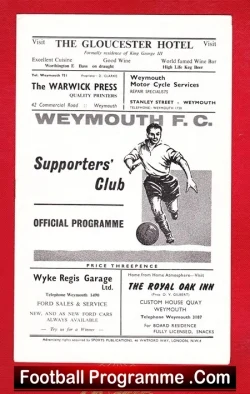 Weymouth v Wisbech Town 1962