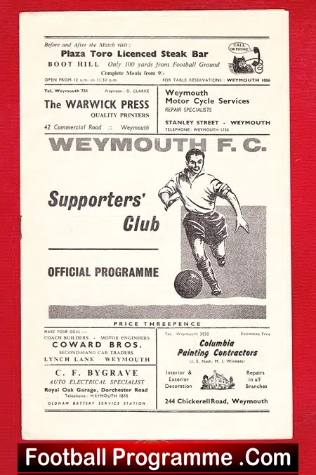 Weymouth v Yeovil Town 1964