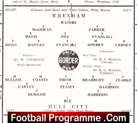 Wrexham v Hull City 1959