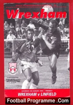 Wrexham v Linfield 1994 - Friendly Match - football programme