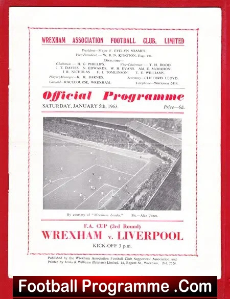 Wrexham v Liverpool 1963