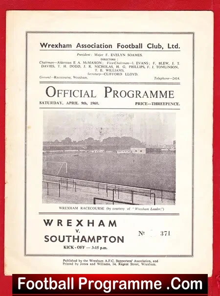 Wrexham v Southampton 1960